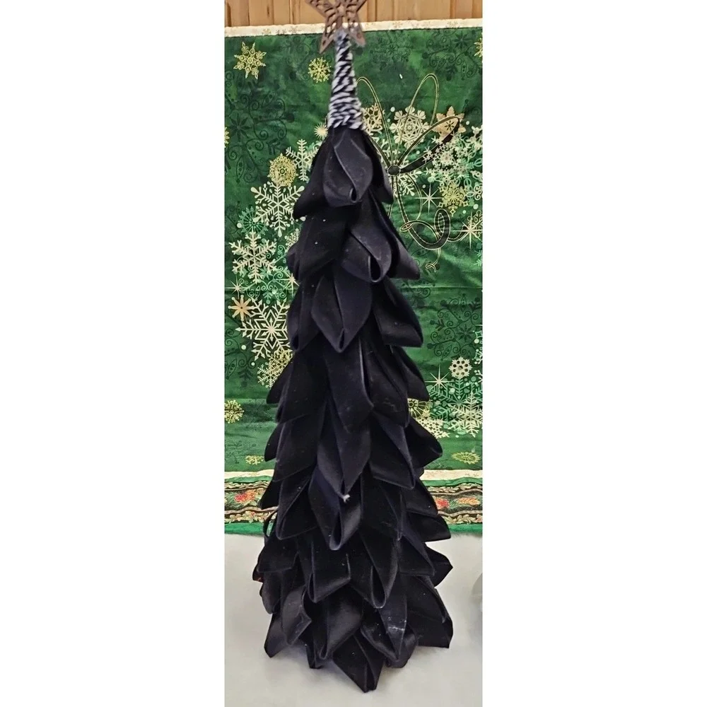 Homemade christmas ornaments with‎ two velvet tree's